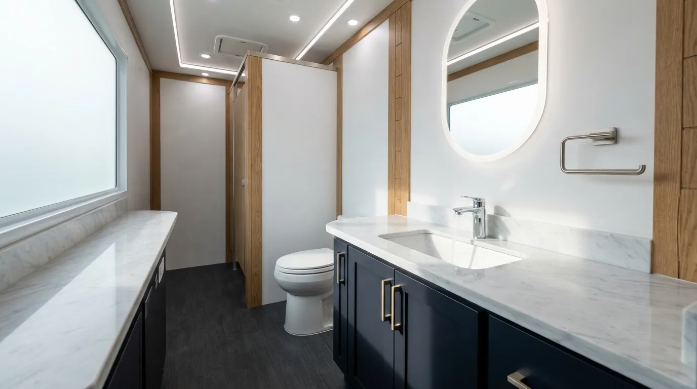 Luxury Restroom Trailer in Huntington Beach, CA